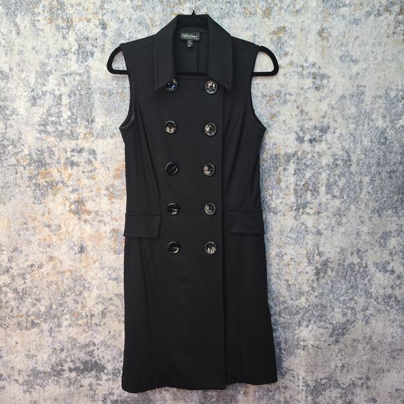 Contours Collection Dress Womens 6 Sleeveless Double Breasted Button Mob Wife - Picture 1 of 10
